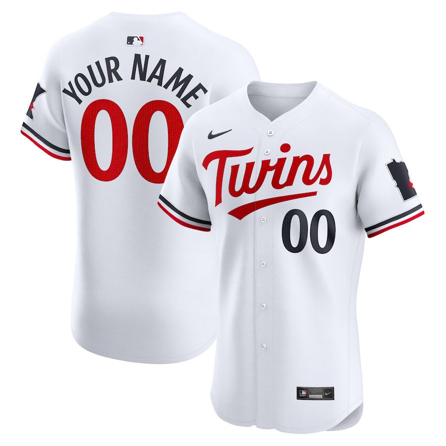 Men Minnesota Twins Nike White Home Elite Custom MLB Jersey